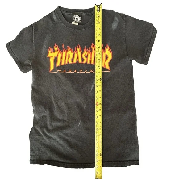 Thrasher Magazine Flame Logo Graphic T-Shirt Men Small Black Short Sleeve Cotton - Picture 7 of 8